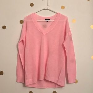 J. Crew Pink V Neck Sweater Small